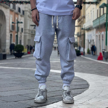 Pantalone tuta cargo grigio - FLAG STORE